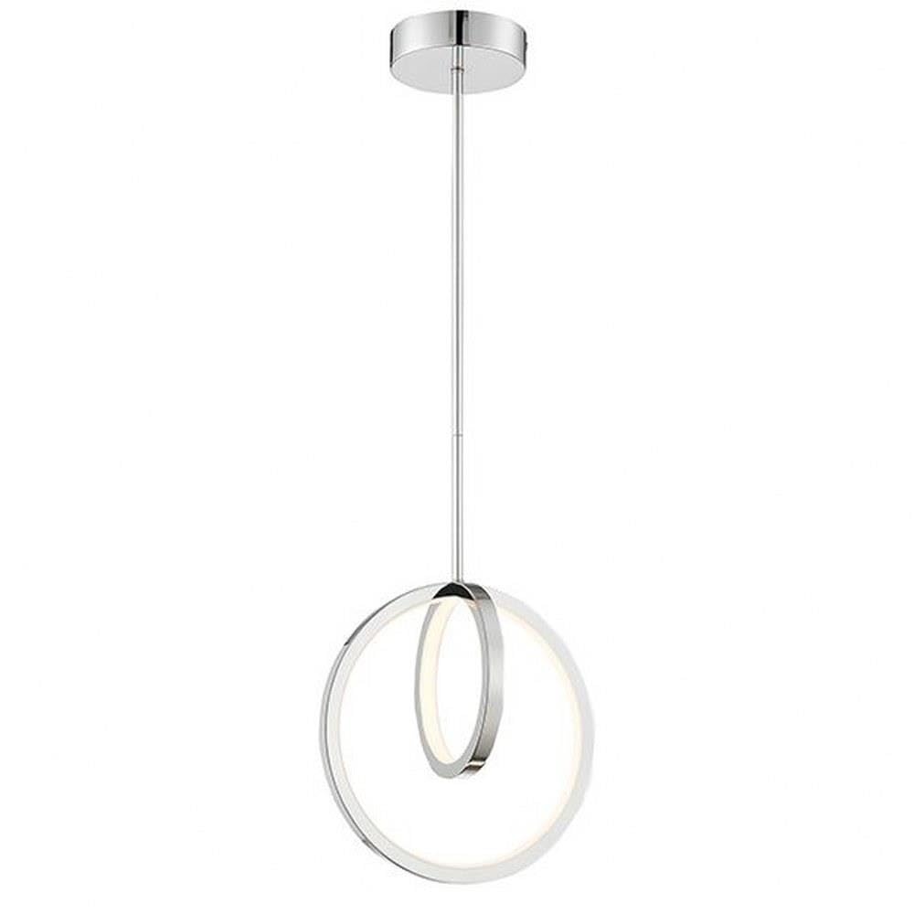 Lite Source LED Pendant Light Fixture - 17W Chrome LED Panel Ceiling Light (LS-19694C) for Modern Kitchen, Dining Room & Office Lighting