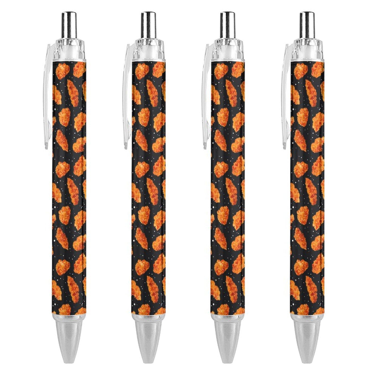 Crispy Fried Chicken Nuggets Ballpoint Pens - Retractable Gel Pen 0.5mm Fine Point Black Ink for Office, School & Home Use - Fun Novelty Writing Supplies for Food Lovers & Gift Giving