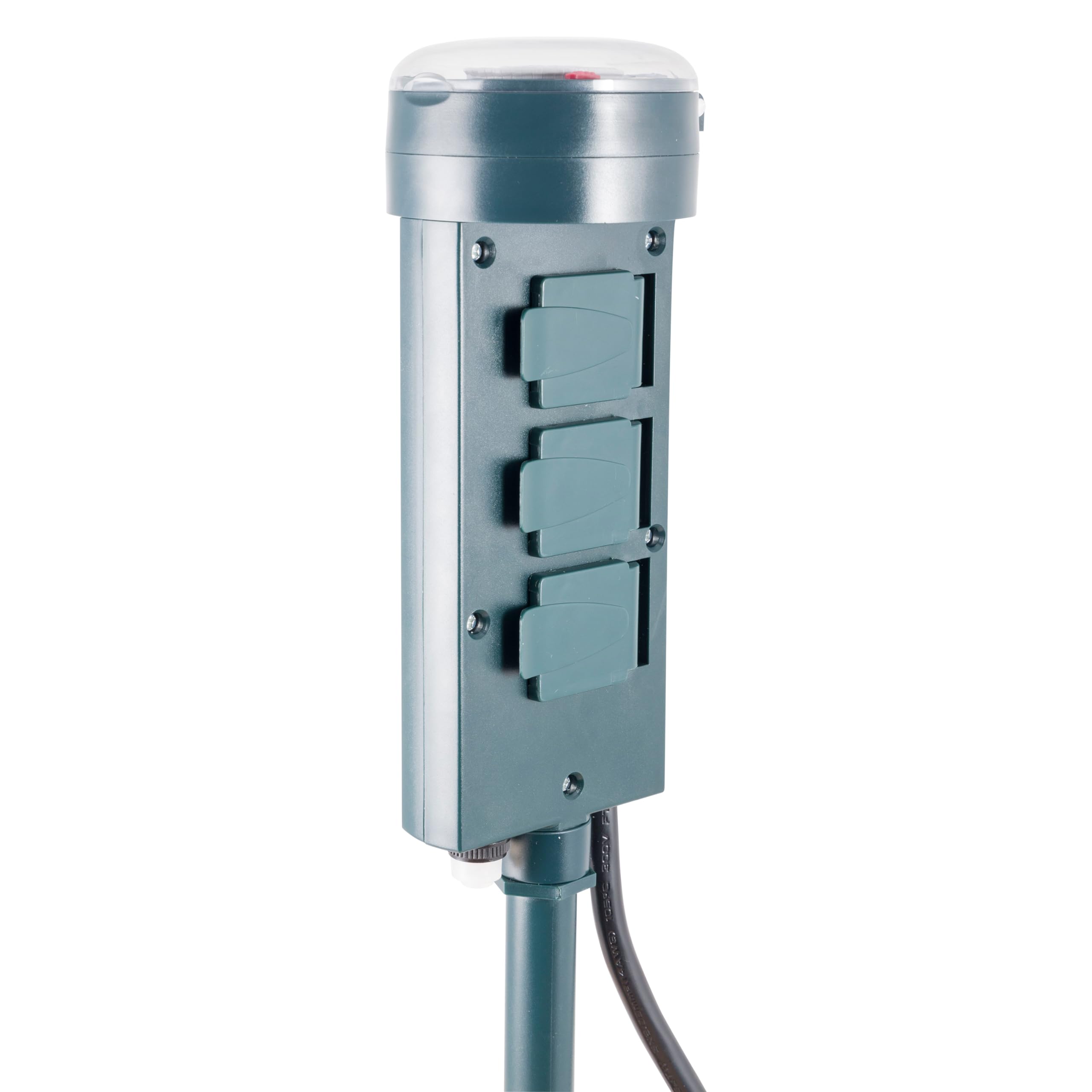 PowerGear Outdoor 6 Outlet Mechanical Timer with Easy-to-Set Dial - 30-Minute Interval Pushpins, 19.7 Inch Weatherproof Cord - Perfect for Garden, Holiday Lights & Outdoor Electrical Devices