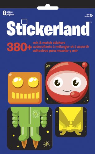 SandyLion Space Stickerland Pad - 8 Page Sticker Book for Kids with Planets, Rockets & Astronauts | Creative Play, Scrapbooking & Room Decor