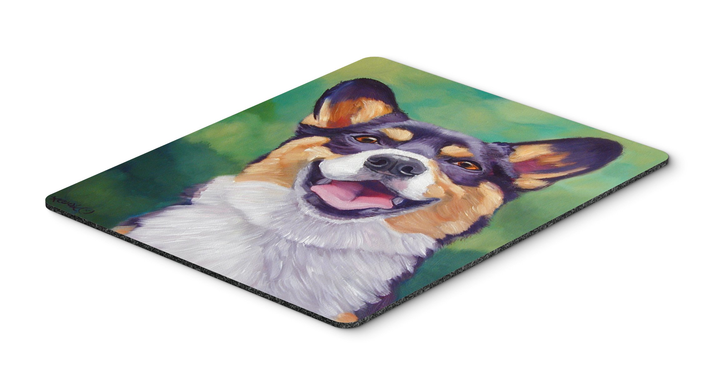 Caroline's Treasures 7364MP Tricolor Pembroke Corgi Mouse Pad - Large Washable Non-Slip Desk Mat for Home Office, Gaming & Work Computers | Perfect for Laptops, Hot Pads & Trivets | Cute Dog-Themed Workspace Accessory
