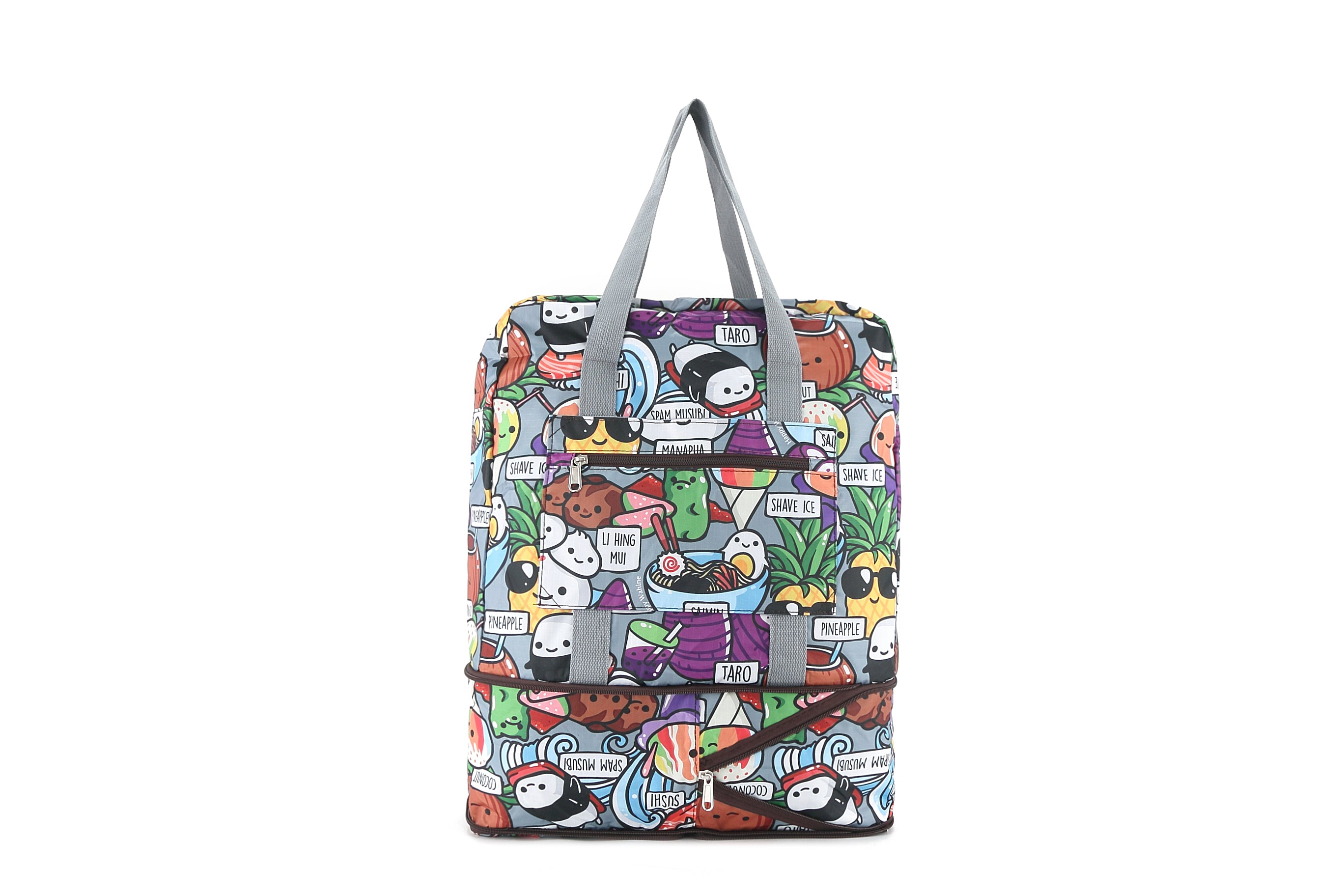 Foldable Duffle Bag for Travel & Gym - Lightweight & Water-Resistant Carry-On Luggage (Sophie Craving Hawaii Grey) - Perfect for Weekend Trips, Sports & Outdoor Adventures