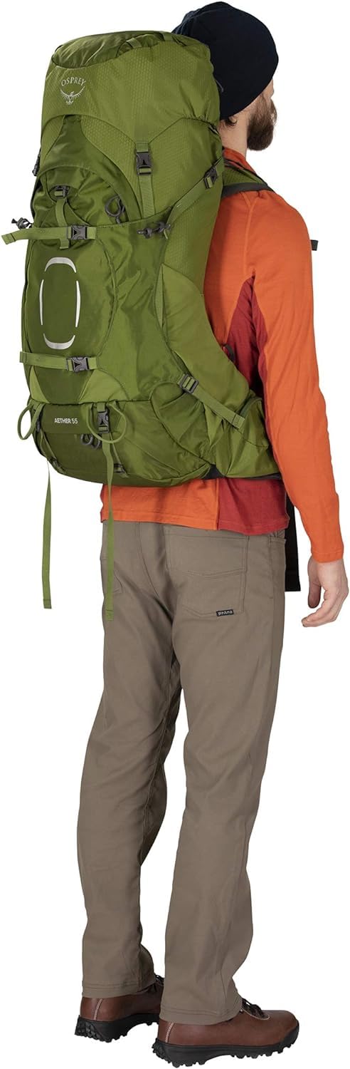 Osprey Aether 55L Men's Hiking Backpack - Lightweight Travel & Trekking Backpack for Outdoor Adventures, Deep Water Blue, Large/XL Size - Perfect for Camping, Backpacking & Multi-Day Hikes