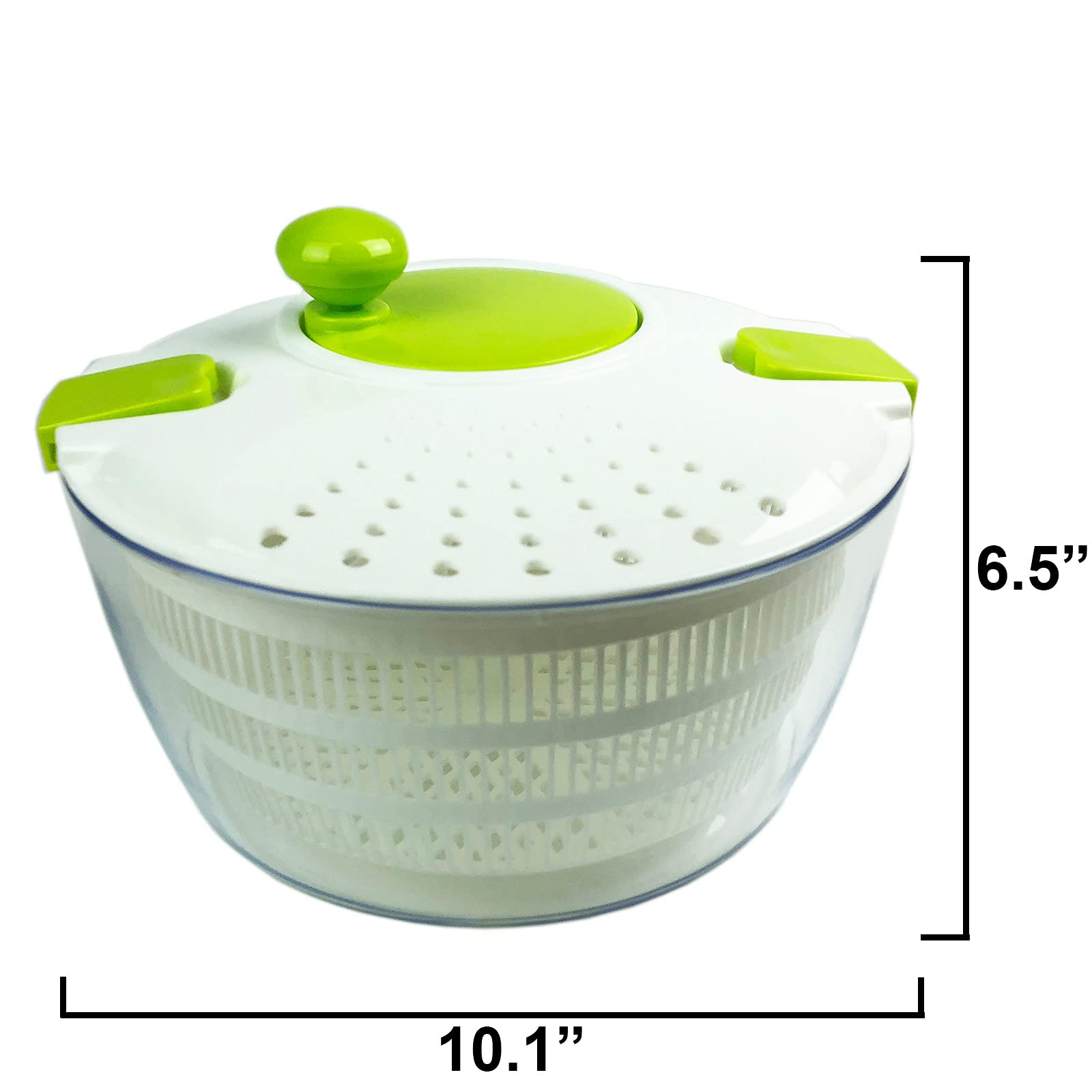 HUJI Salad Spinner and Mandoline Slicer Set - 4L Vegetable Dryer with 6 Blades & Pouring Spout (2 Pack) - Perfect for Kitchen Prep, Healthy Salads & Meal Prepping