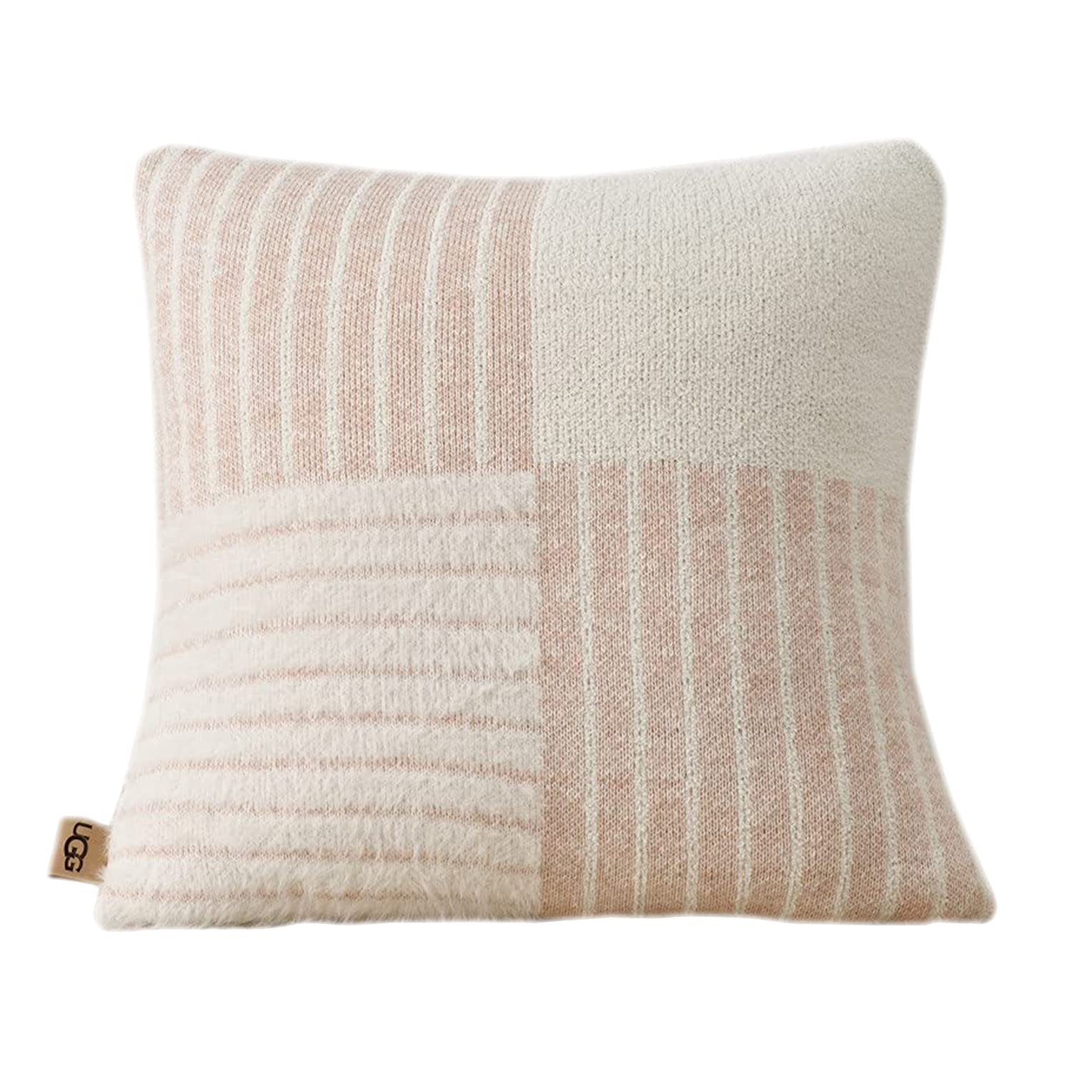 UGG Maya Striped Decorative Throw Pillow - 20x20 Inch Square Accent Pillow for Sofa & Bed - Quartz Multi Color Home Decor