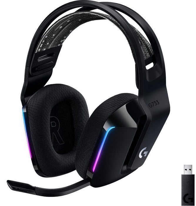 Logitech G733 LIGHTSPEED Wireless Gaming Headset with RGB Lighting - 7.1 Surround Sound, 29-Hour Battery (Black/White/Blue/Purple) - Perfect for PC, PS4, PS5 Gaming & Streaming