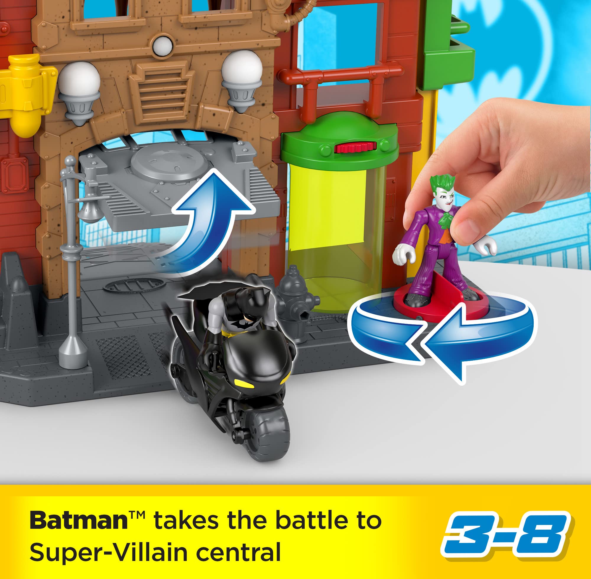 Fisher-Price Imaginext DC Super Friends Batman Crime Alley Playset with Action Figures & Accessories - Preschool Toy for Kids Ages 3+ | Superhero Role Play & Storytelling Adventure