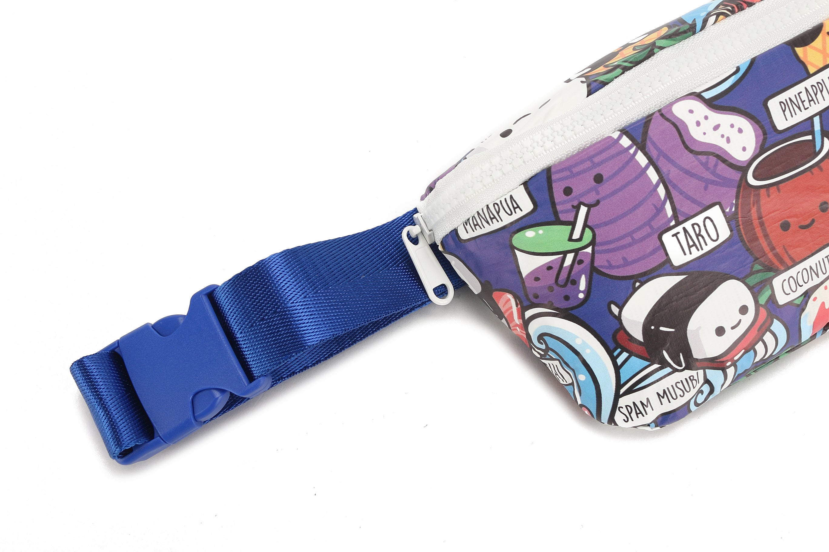 Trendy Fanny Pack Waist Bag - Wai Wai Craving Hawai'i Blue - Perfect for Travel, Hiking, and Outdoor Adventures