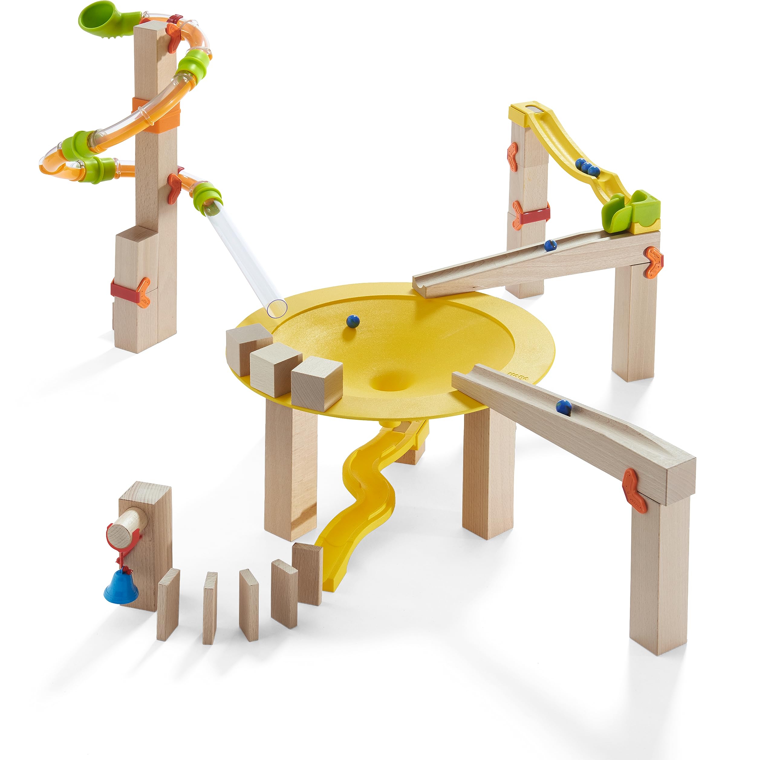 Premium HABA Ball Track Basic Pack Funnel Jungle - German-Made Wooden Marble Run Toy with Plastic Elements for Kids | STEM Learning Toy for Toddlers & Preschoolers | Perfect for Indoor Playrooms, Daycares & Montessori Classrooms