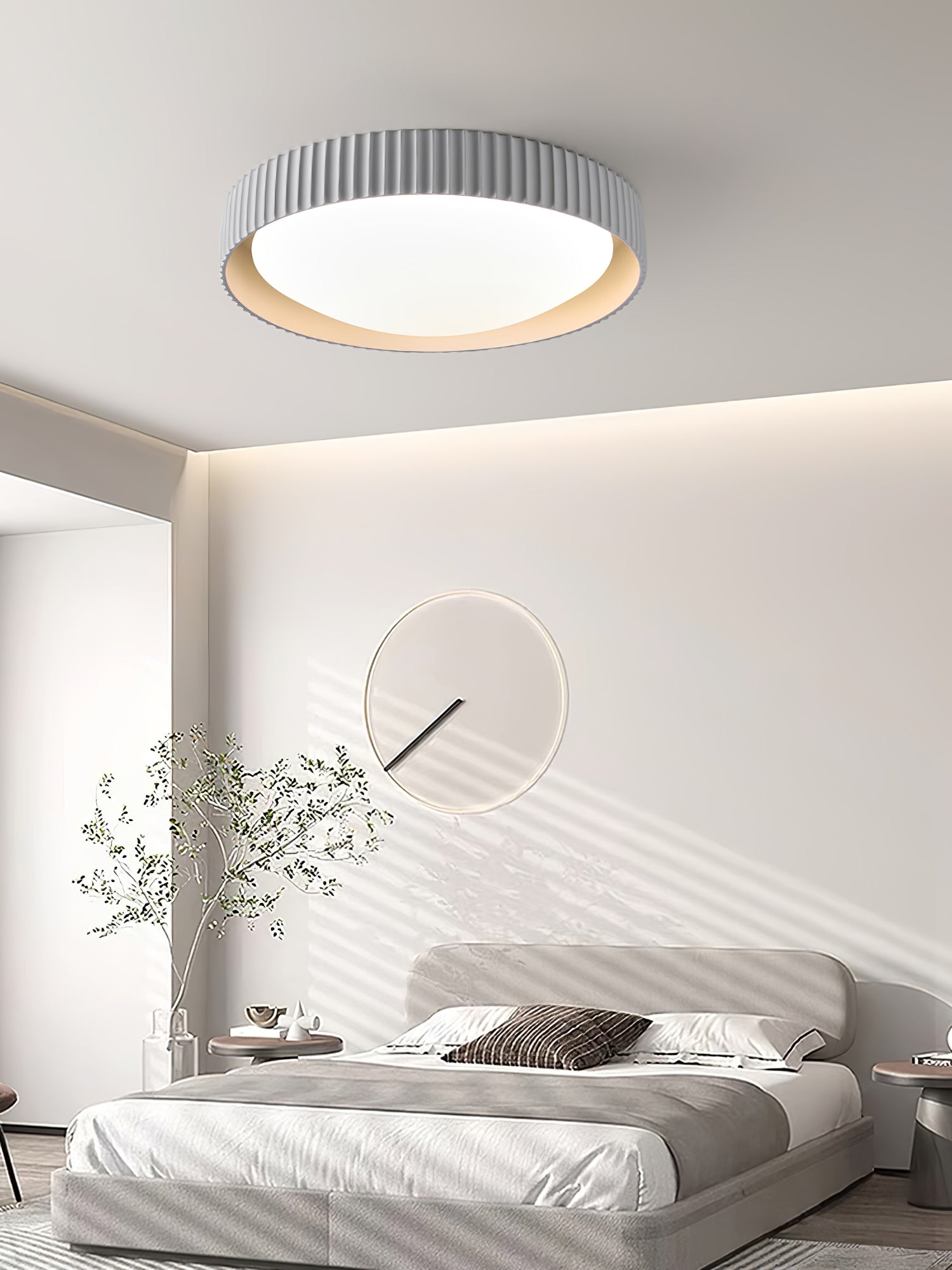 Modern Lunaire LED Ceiling Light Fixture - Dimmable Flush Mount Lighting for Bedroom, Living Room & Kitchen - Energy Efficient Home Decor