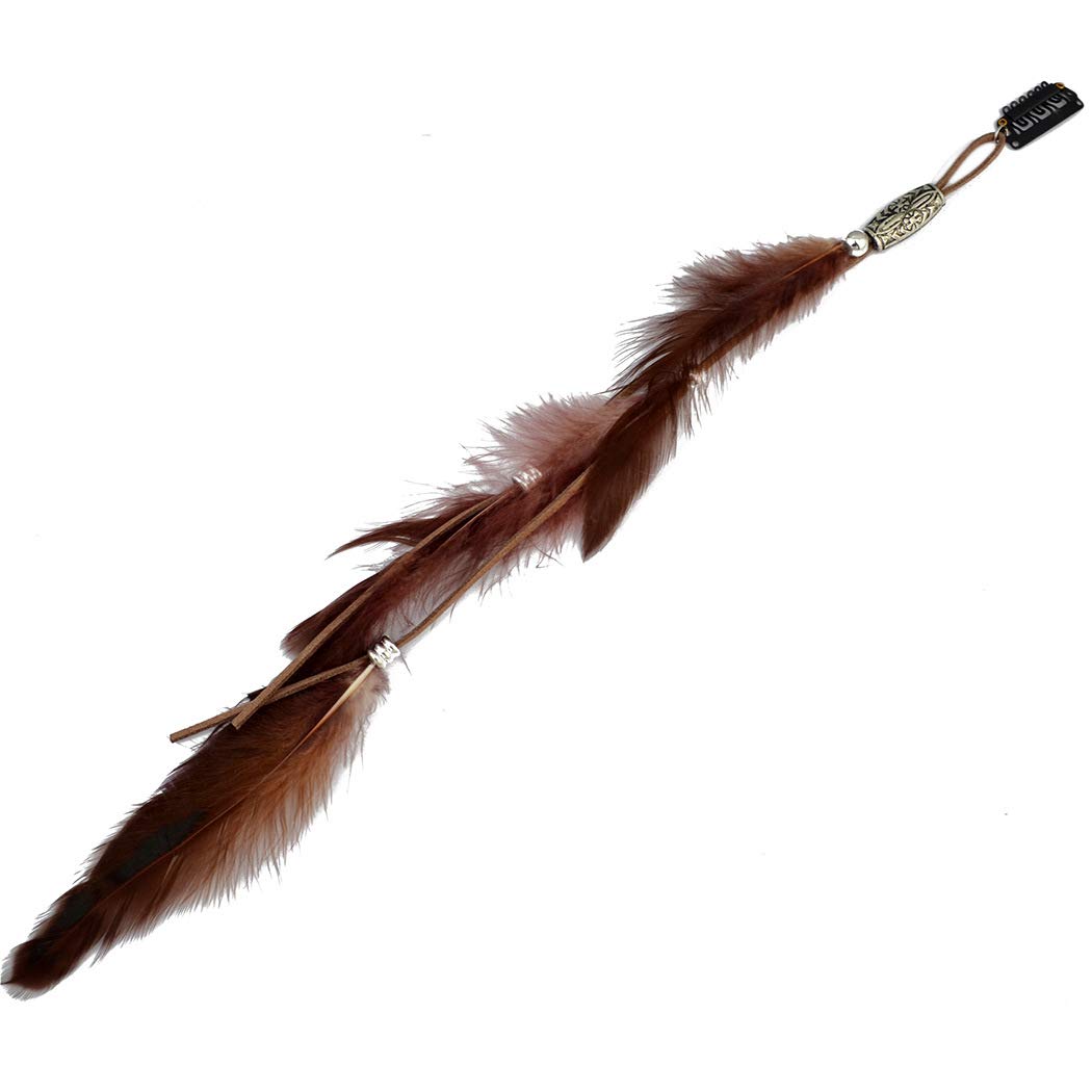 3PCS Bohemian Hippie Hair Extensions with Feather Clip Comb Hairpins - DIY Hair Accessories for Women & Ladies - Perfect for Festivals, Parties & Boho Style (A#)