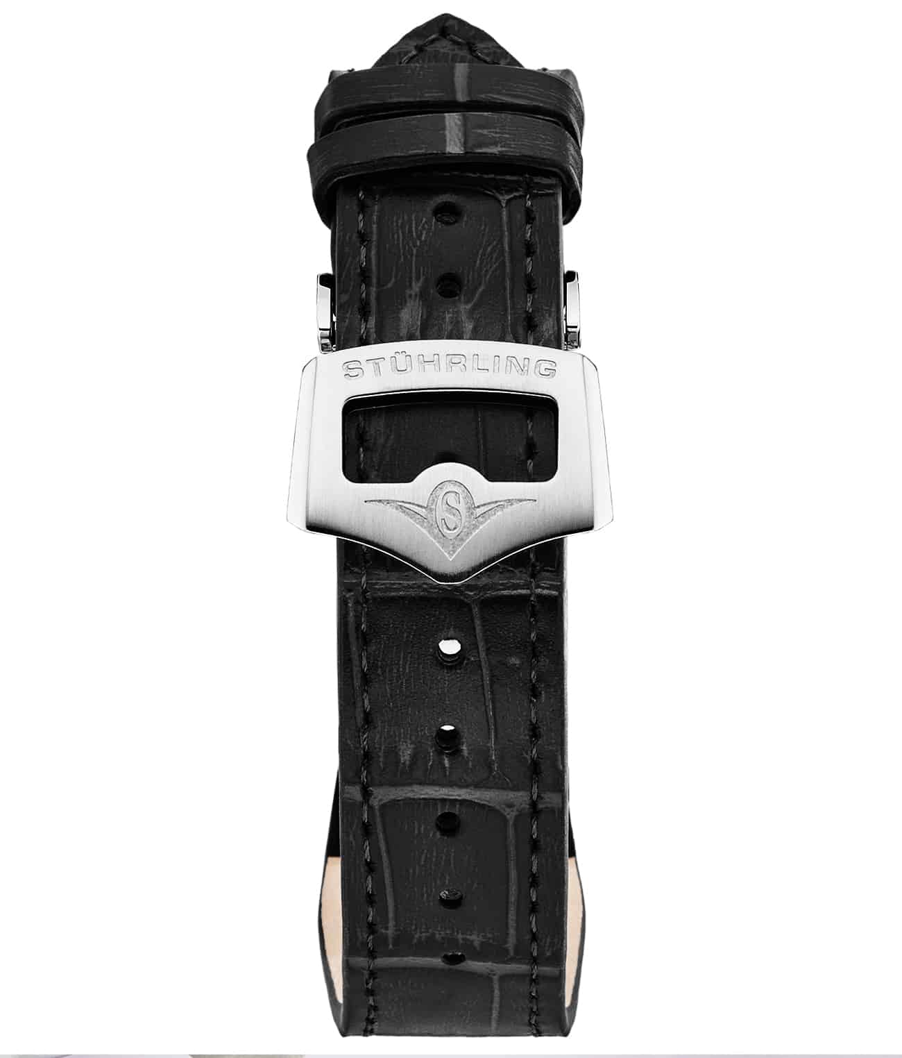 24mm Genuine Leather Watch Band with Stainless Steel Deployant Buckle - Replacement Strap for Men's & Women's Watches - Perfect for Dress, Business & Casual Wear