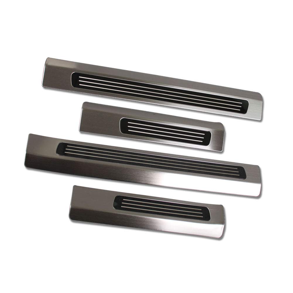 Volvo XC90 Door Sill Plate Cover (2016-2025) - Exterior Stainless Steel Scuff Guard Trim - Silver Finish for Car Protection & Style Upgrade - Perfect for SUVs, Off-Roading & Luxury Vehicle Customization