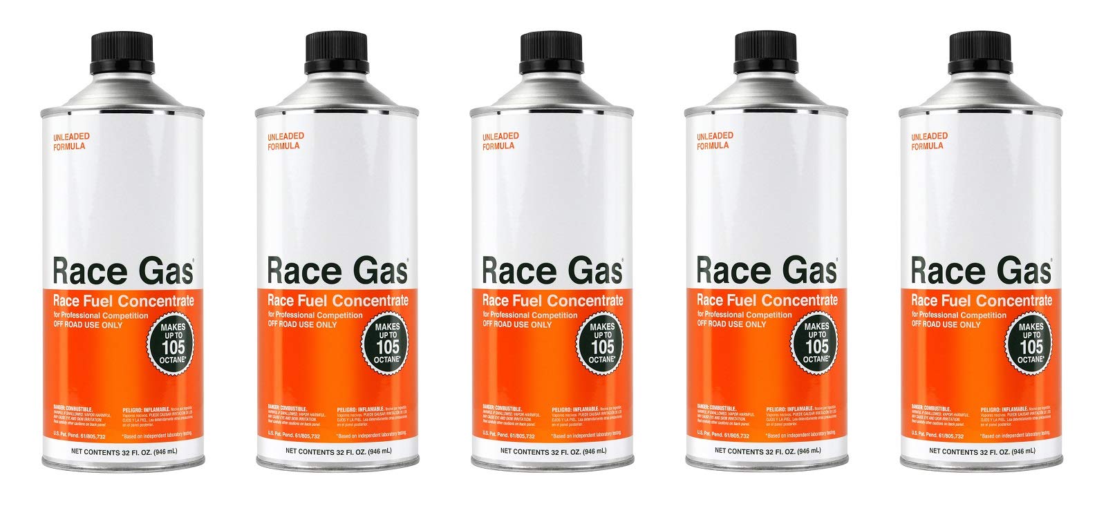 Racegas 100032 Offroad Race Fuel Concentrate - 5 Cans Case | High Octane Booster for Motorcycles, ATVs & Dirt Bikes | Enhances Performance in Racing & Offroad Adventures