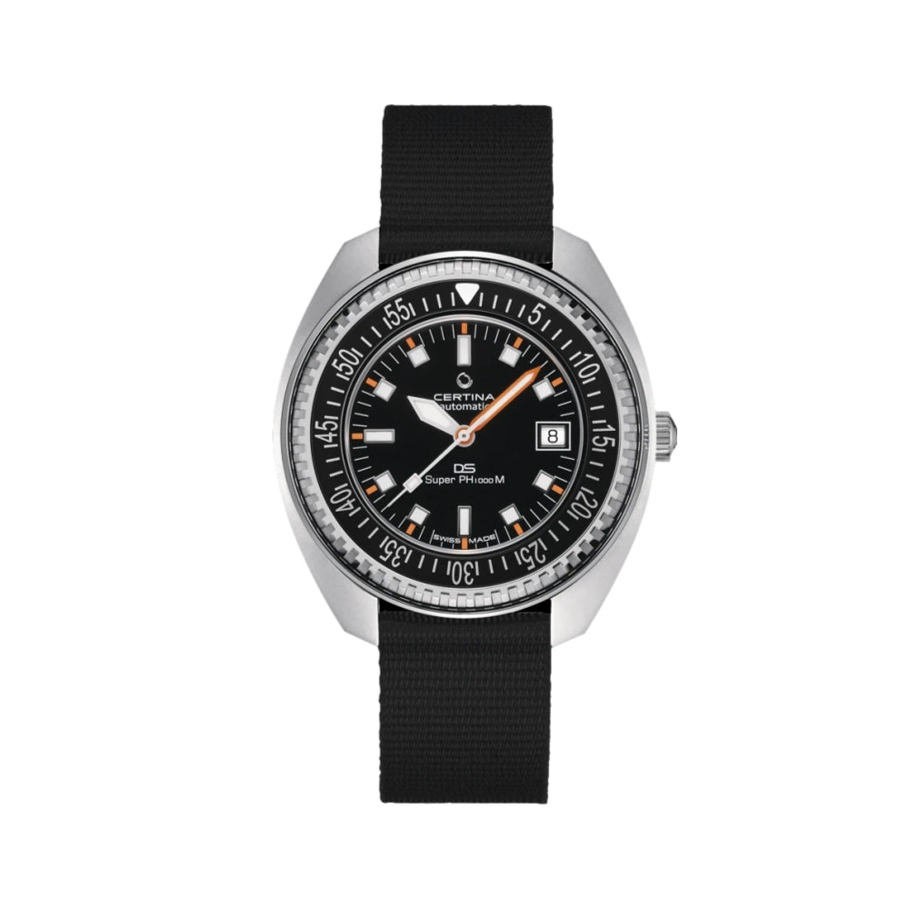 DS Super PH1000M 43.5mm Black Men's Watch with Durable Nylon Strap - Perfect for Outdoor Adventures, Sports & Casual Wear