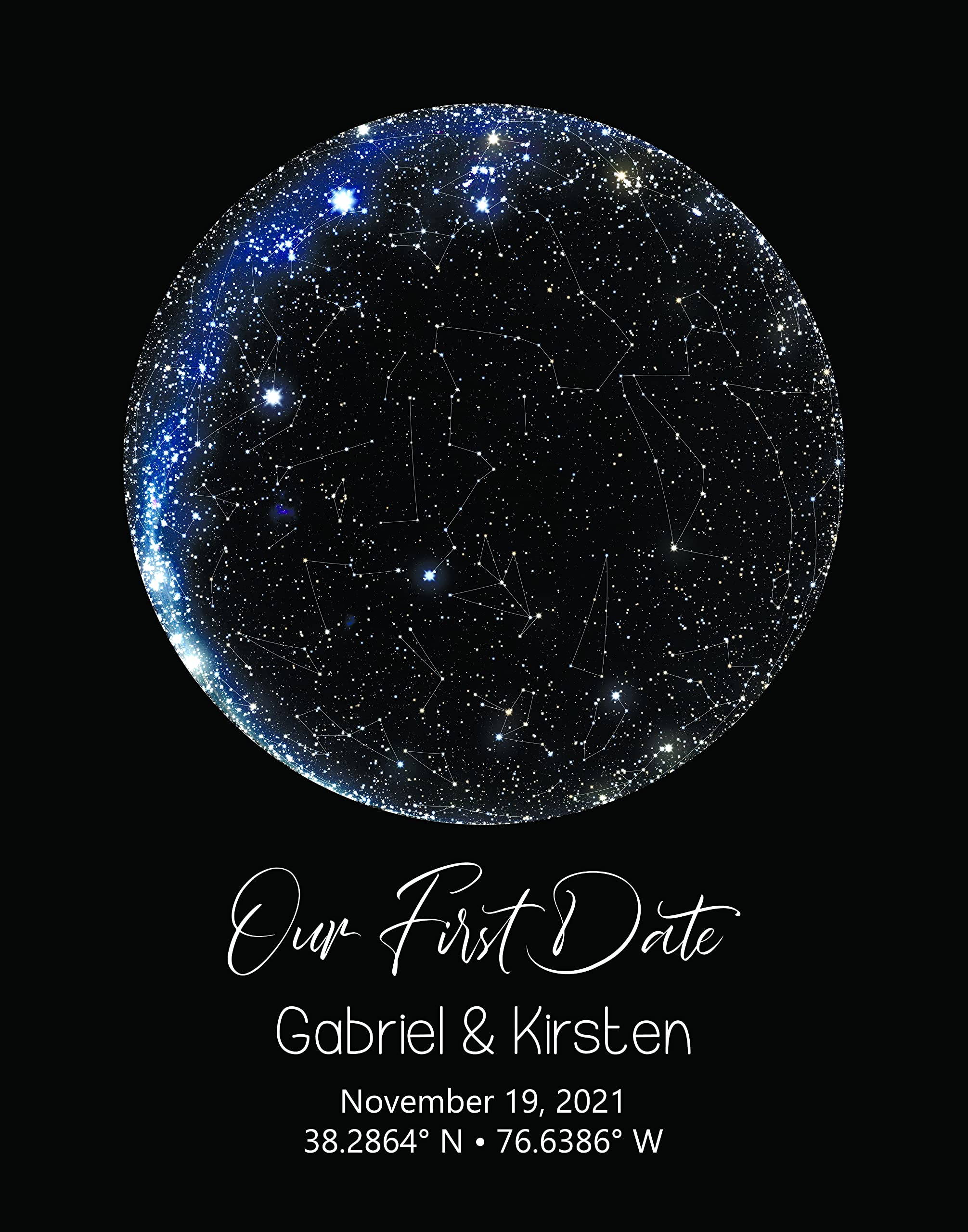 Custom Star Map - Personalized Constellation Print - Unique Gift for Engagement, Wedding & Anniversary - 16x20