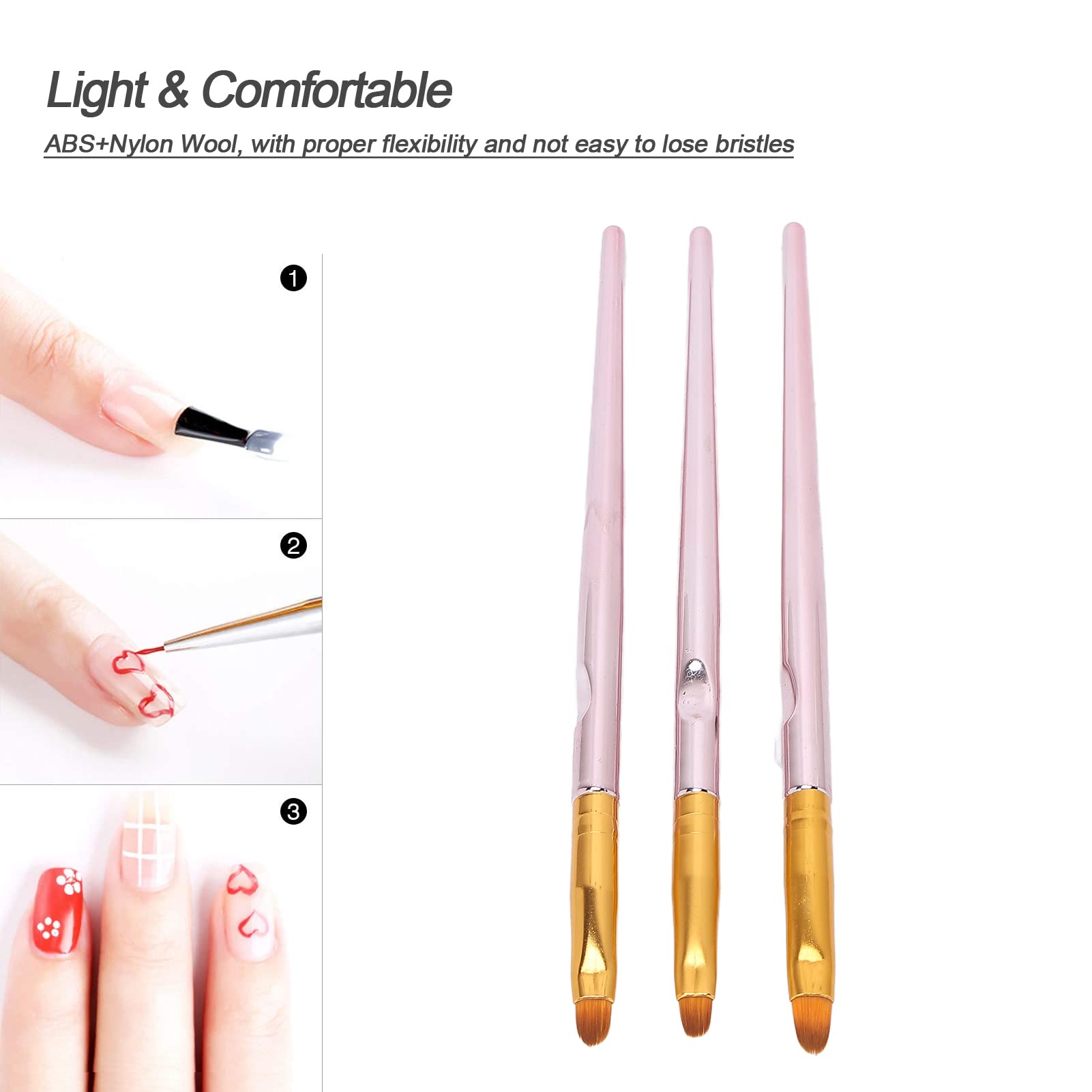 Flexible Nail Art Brushes Set - Professional Nail Liner Kit for DIY Manicure & Salon Use | Perfect for Acrylic, Gel Polish & Nail Design | Home & Professional Nail Art Tools