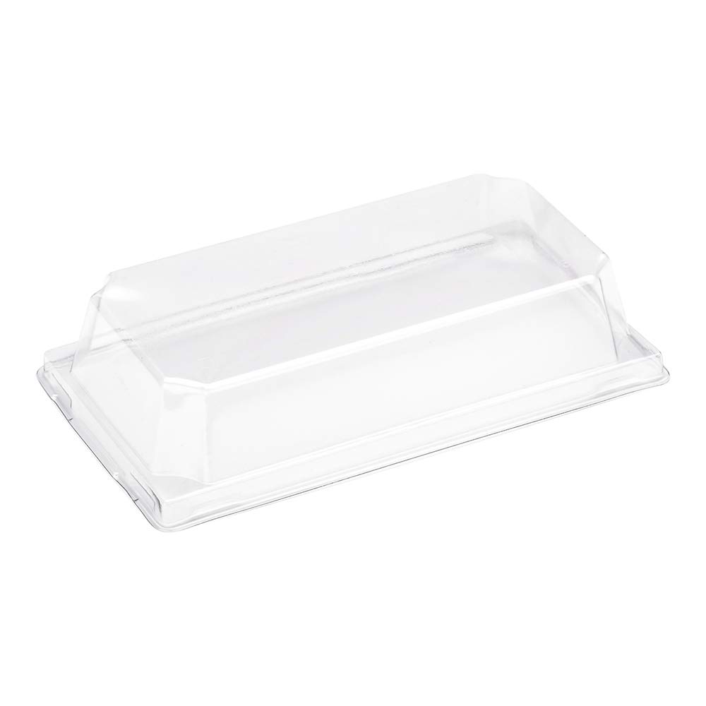 Matsuri Vision 6x3x1.6 Inch Clear Plastic Lids for Small Tetra Containers - 100 Airtight Raised Design Lids (Containers Sold Separately) - Perfect for Sushi Boxes, Meal Prep & Food Storage
