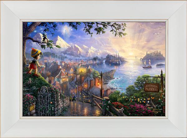Disney Pinocchio Wishes Upon A Star Personalized Framed Canvas Wall Art - Custom Name & Date - Perfect for Nursery, Kids Room Decor & Gift Ideas