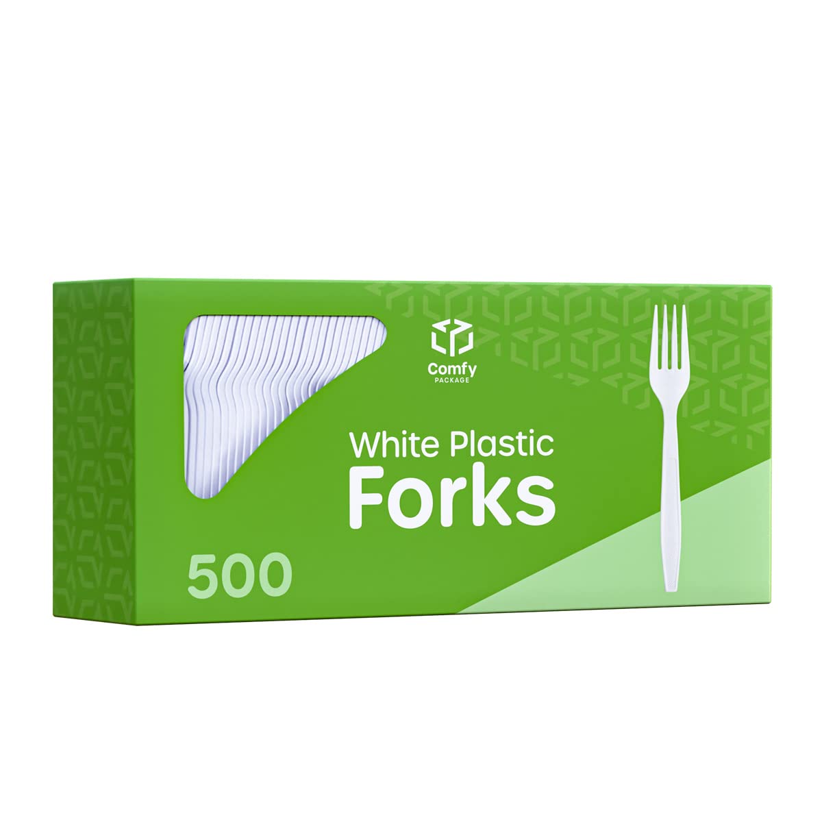 500 Count Heavy Duty White Plastic Forks - Extra Strong Disposable Cutlery for Restaurants, Parties, Catering & Home Use | Durable Dinnerware for BBQs, Picnics & Events