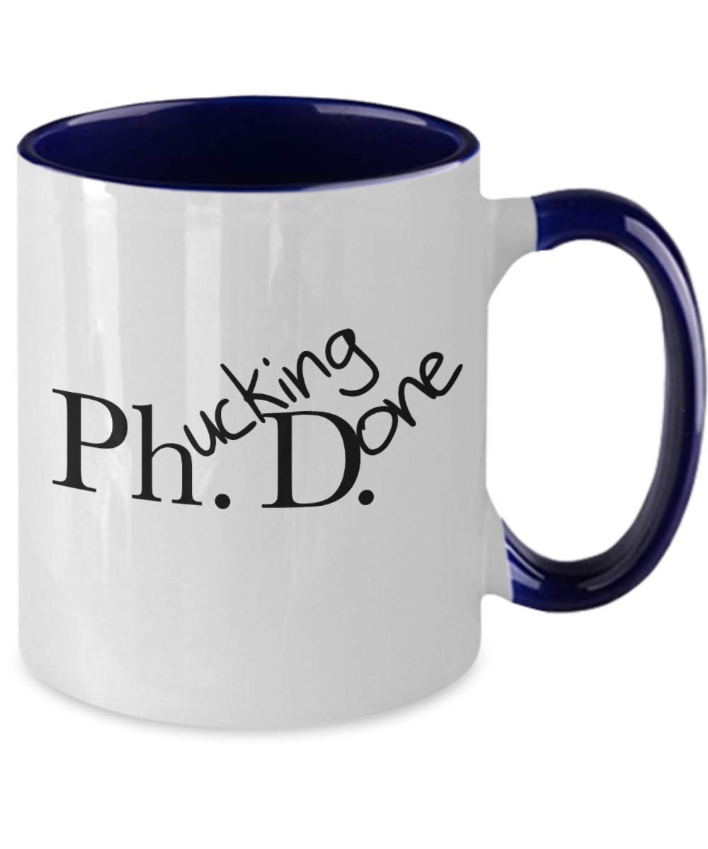 Funny PhD Graduation Gifts Coffee Mug - 'Ph.Done' Humorous Present for Him or Her - Perfect for Office, Study Break & Academic Celebrations