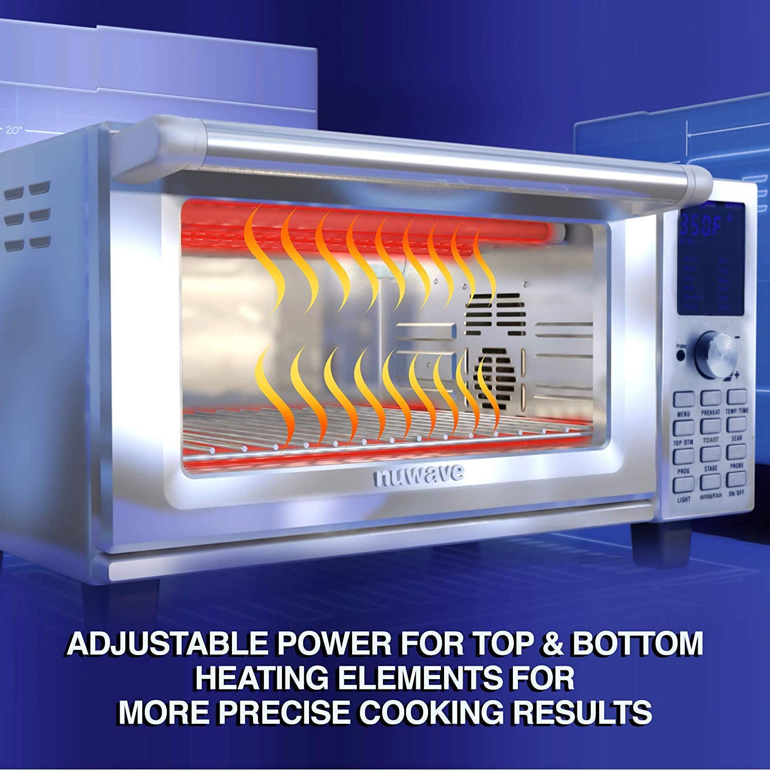 Nuwave Bravo 30QT Large Capacity Convection Toaster Oven Air Fryer Combo - Cook Whole Chicken & 13