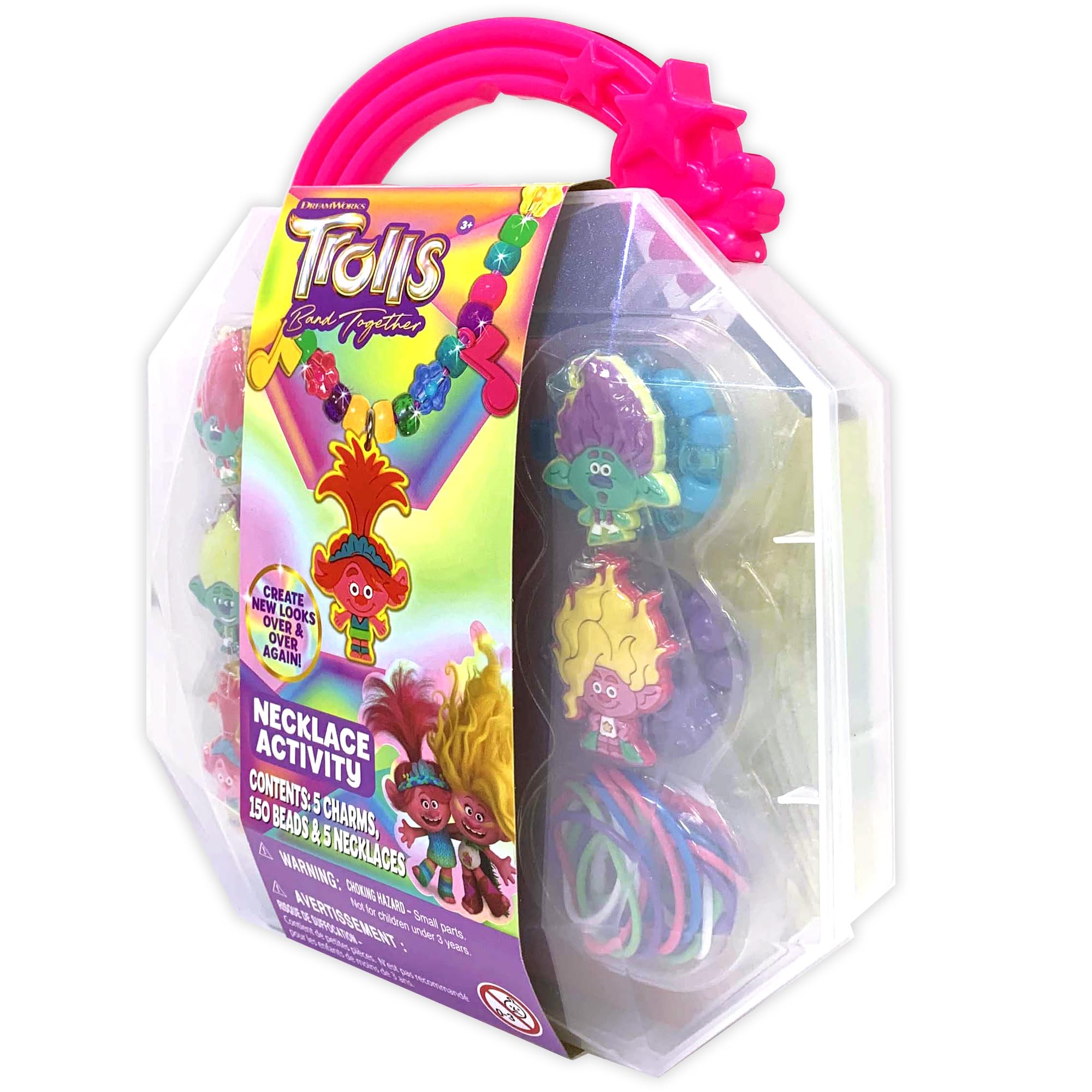 DreamWorks Trolls Band Together Necklace Activity Set for Kids - DIY Friendship Jewelry Craft Kit - Perfect for Birthday Parties, Playdates & Creative Play
