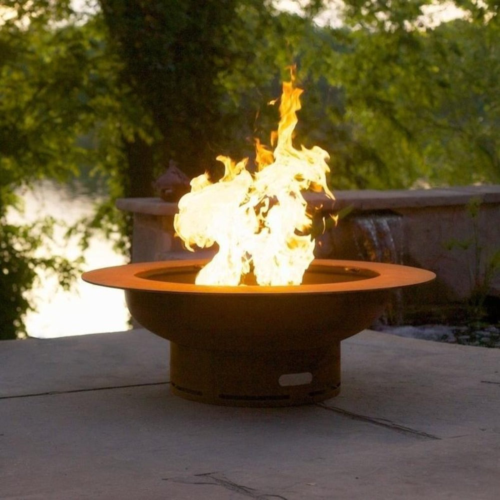 Saturn 40 Inch Handcrafted Carbon Steel Gas Fire Pit - Outdoor Patio Heater for Backyard, Garden & Camping - Durable & Stylish Fire Pit for Gatherings