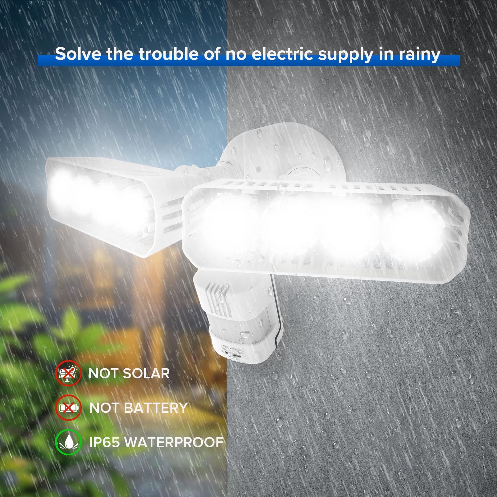 SANSI 36W LED Motion Sensor Outdoor Security Light - Hardwired Flood Light with Dusk to Dawn 3600LM Super Bright - 350W Equivalent 5000K Daylight White IP65 Waterproof - Perfect for Yard, Garage, Driveway & Backyard Safety Lighting