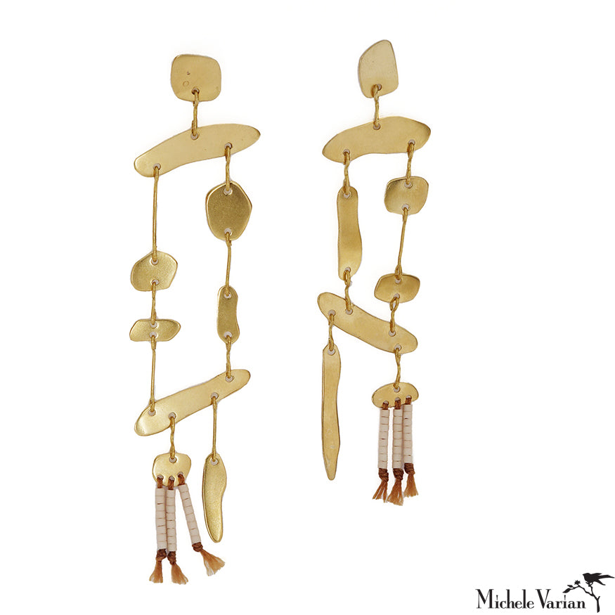 Stylish Brass Drift Mobile Earrings for Women - Boho Chic Dangle Earrings for Everyday Wear & Special Occasions
