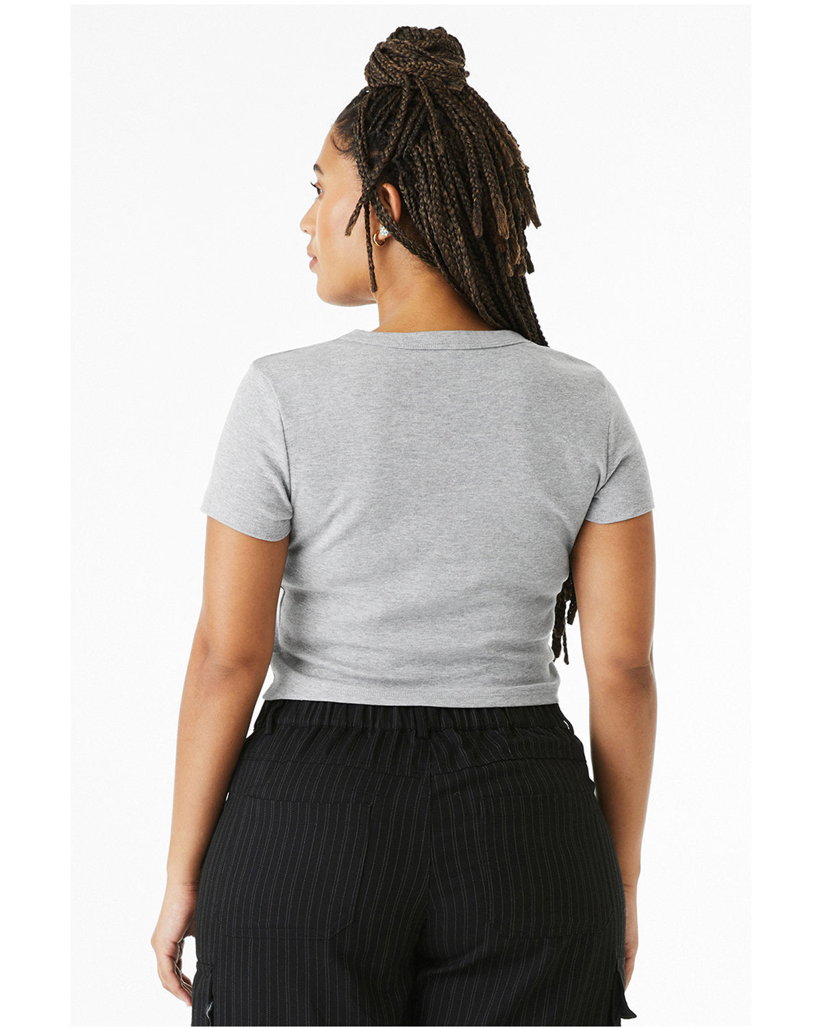 Bella + Canvas 1010BE Women's Micro Ribbed Baby Tee - Soft Stretch V-Neck T-Shirt for Casual Wear, Layering & Maternity Outfits
