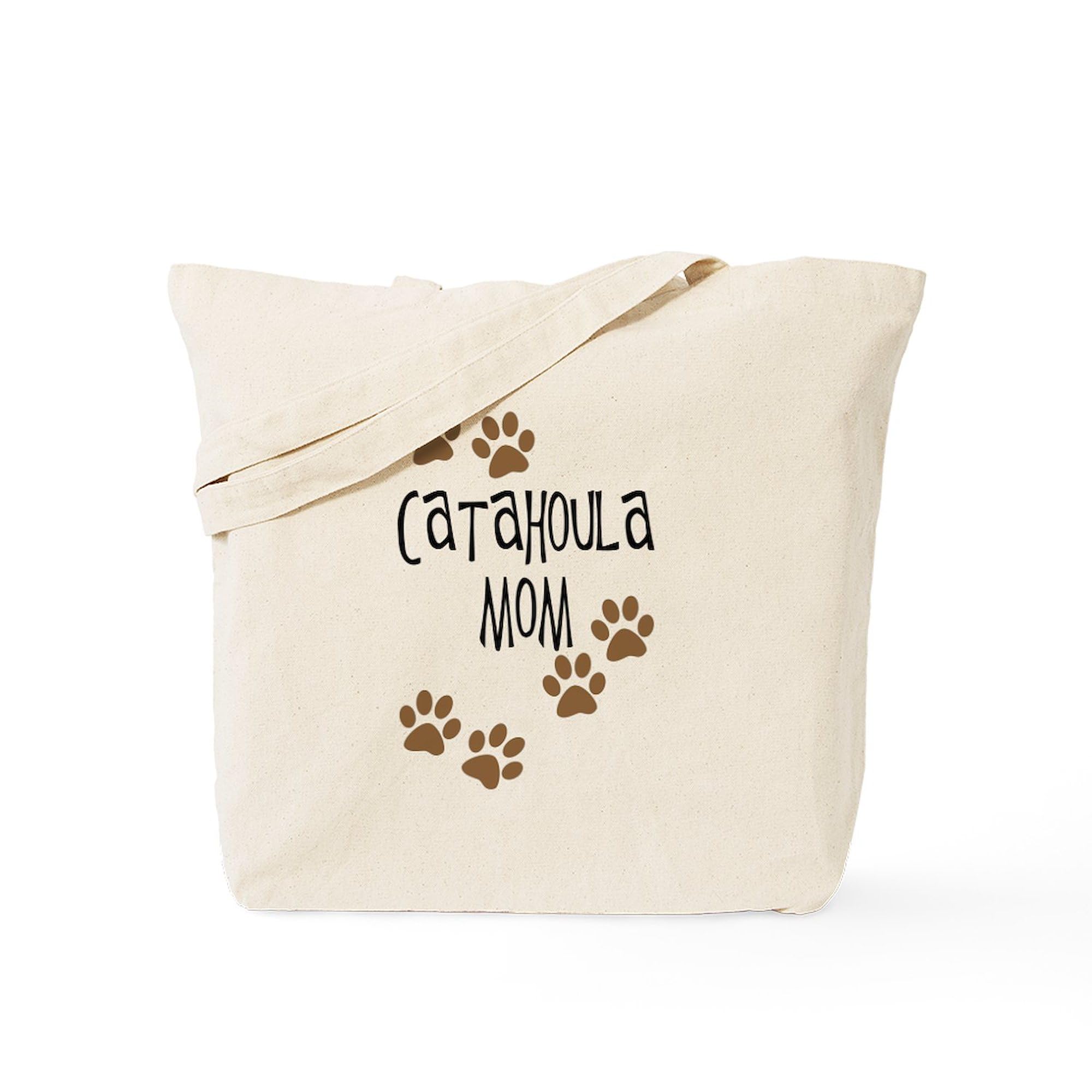 Catahoula Mom Tote Bag - Natural Canvas Reusable Shopping Bag for Women | Eco-Friendly Grocery Bag, Beach Tote & Work Tote - Perfect for Moms, Shopping & Daily Use