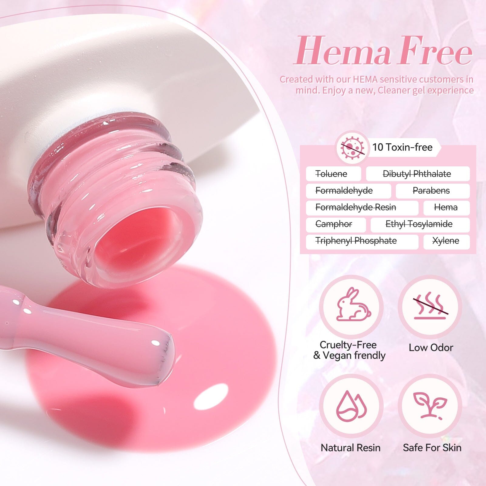 Hema-Free Jelly Gel Nail Polish - 15ml Long Lasting Soak Off UV LED Nail Art Polish for Manicure & Pedicure - Perfect for Nail Salons, Home Use & Gift Giving
