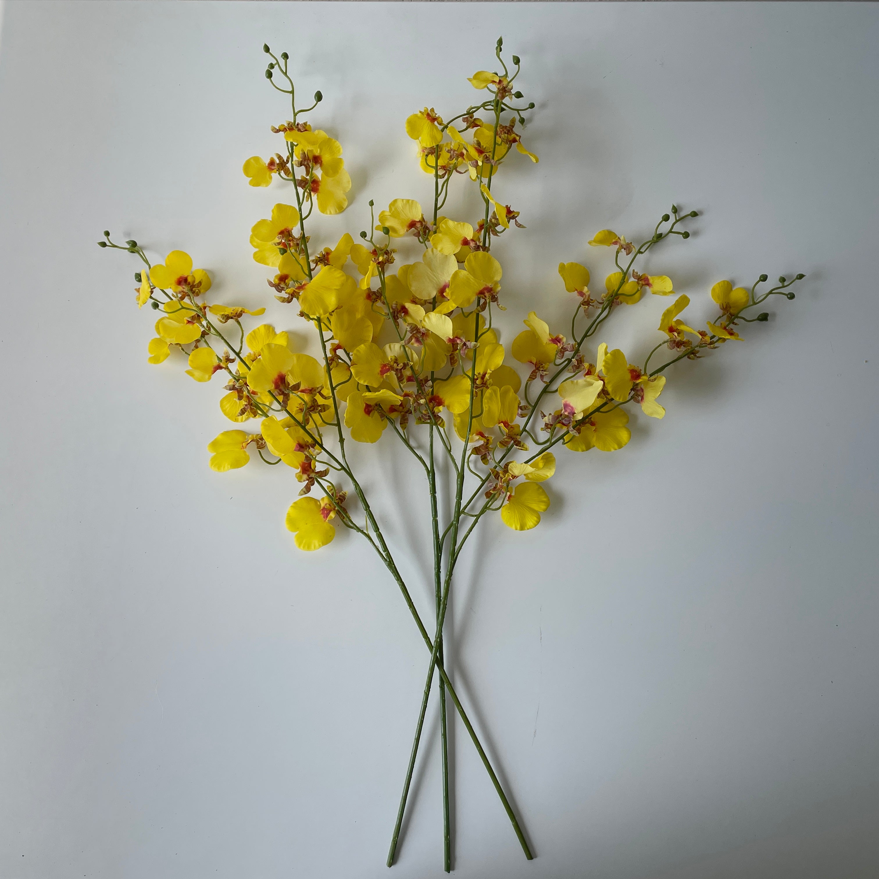 Artificial Dancing Orchid Stems - Set of 3 Realistic Floral Stems for Home Decor, Wedding Centerpieces, and Office Table Arrangements