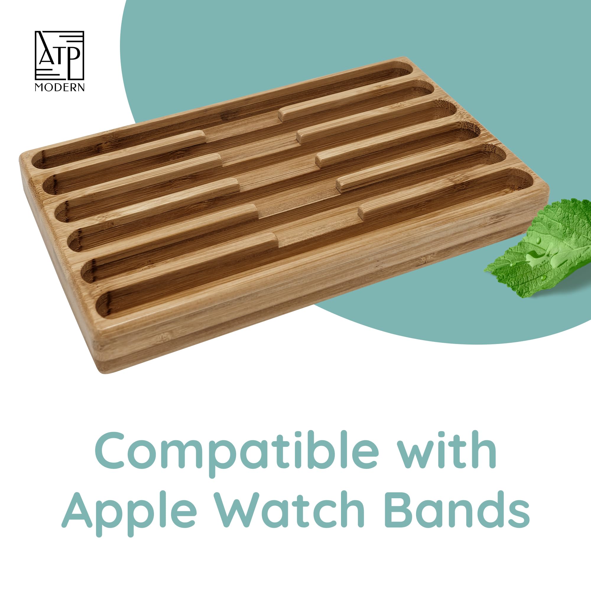 Premium Wooden Apple Watch Band Organizer - Universal Holder & Stand for All Apple Watch Bands - Elegant Walnut Display Case - Perfect Birthday Gift for Women - Ideal for Home, Office & Travel Organization