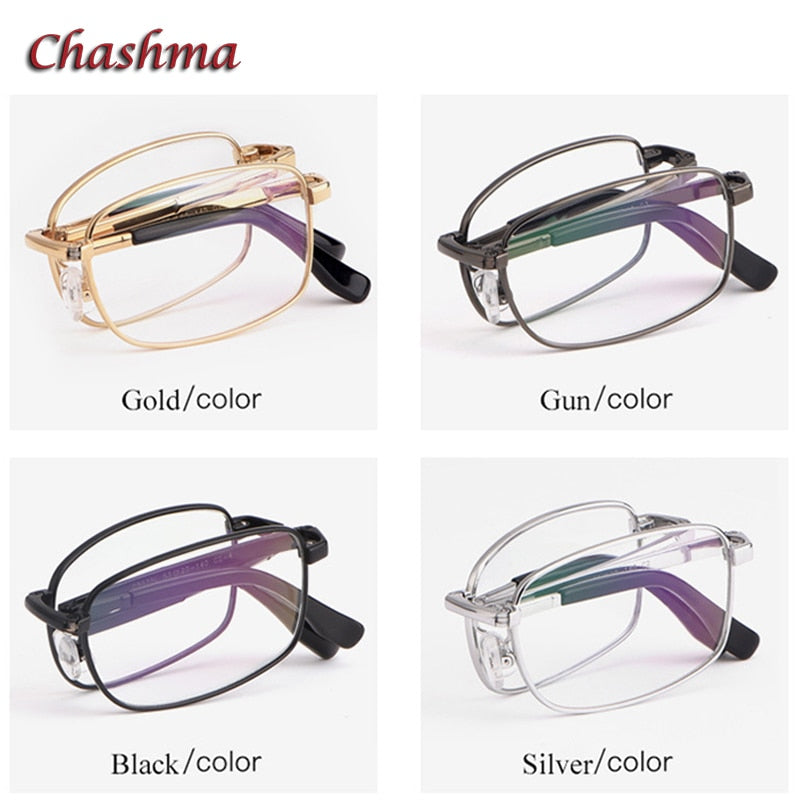 Unisex Titanium Square Full Rim Foldable Eyeglasses 8923 - Lightweight Durable Reading Glasses for Men & Women - Perfect for Office, Reading, Travel and Daily Use