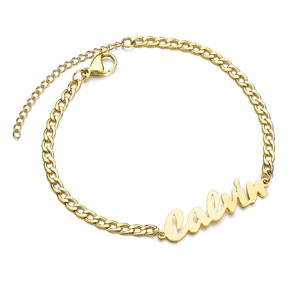 Personalized Custom Name Anklet for Women - Adjustable Gold & Silver Ankle Bracelet with Initial Charm - Perfect for Beach Vacations, Weddings & Everyday Wear
