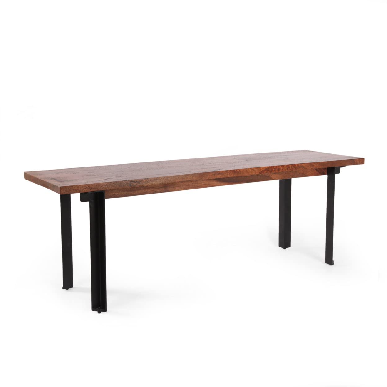 Christopher Knight Home Black & Country Brown Wooden Bench - Stylish & Durable Entryway, Living Room, or Bedroom Seating Furniture