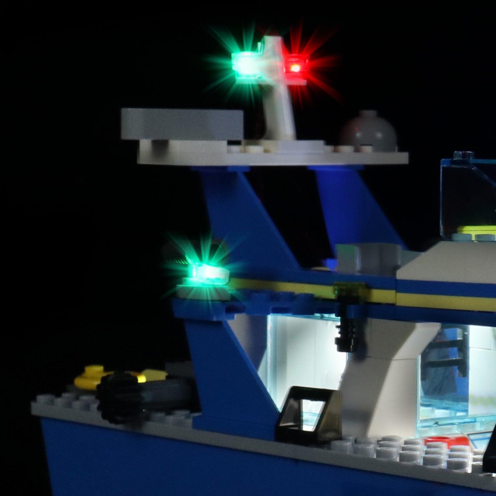 LEGO City Police Patrol Boat 60277 Light Kit - LED Lighting Set for Building Blocks | Perfect for Night Display & Model Enhancement