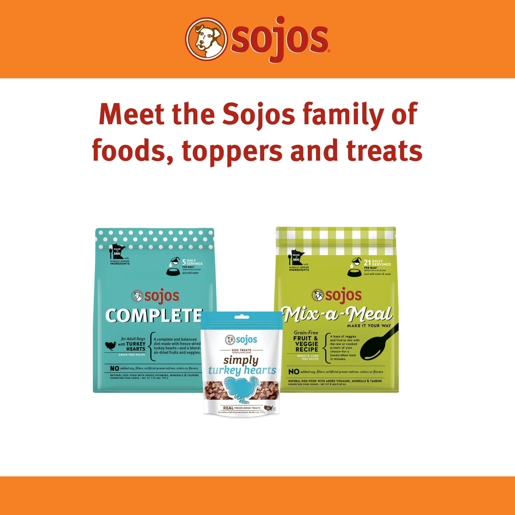 SOJOS Simply Turkey Freeze-Dried Dog Treats - 4oz Natural Protein Snacks for Dogs - Grain-Free Training Rewards & Healthy Chews for Puppies & Adult Dogs - Perfect for Outdoor Adventures & Daily Training