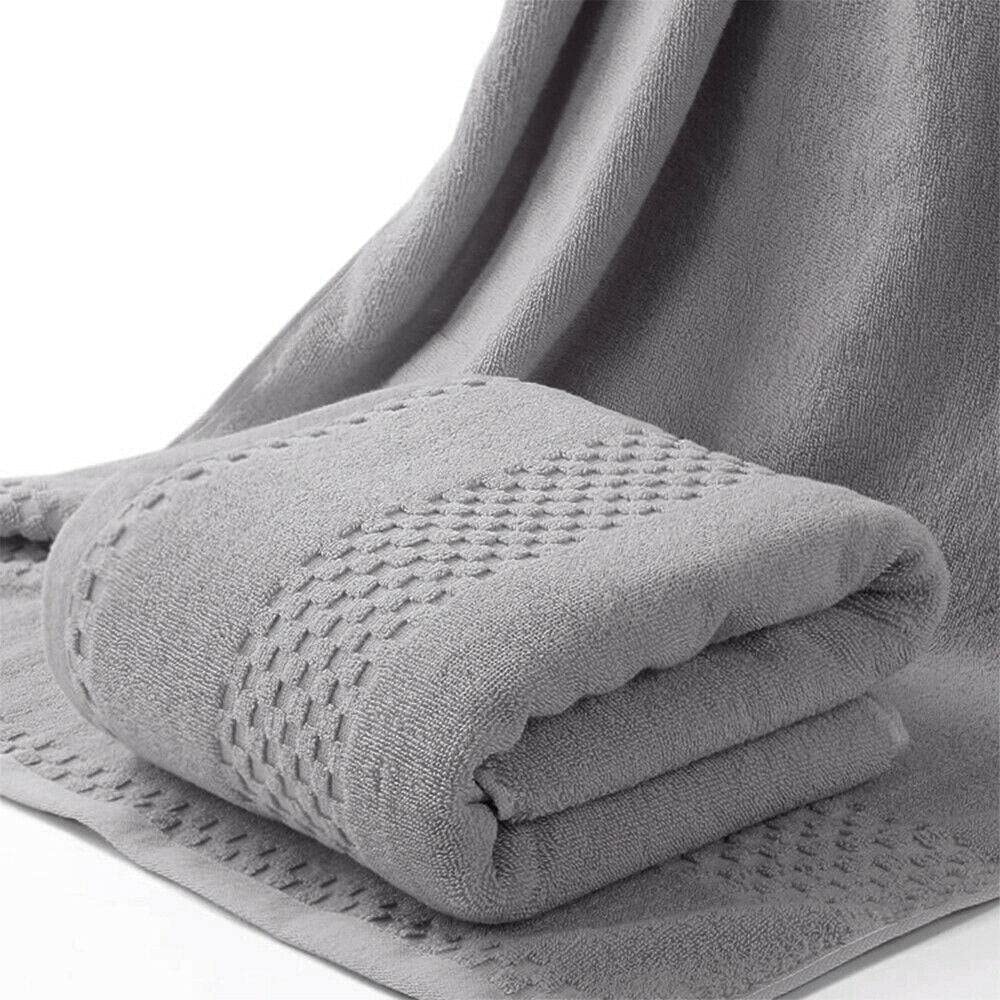 Premium Cotton Bath Towels Set - Ultra Soft & Absorbent Gray Bath Sheets for Spa, Hotel & Home Bathroom - Luxury Plush Towels for Shower, Pool & Beach Use