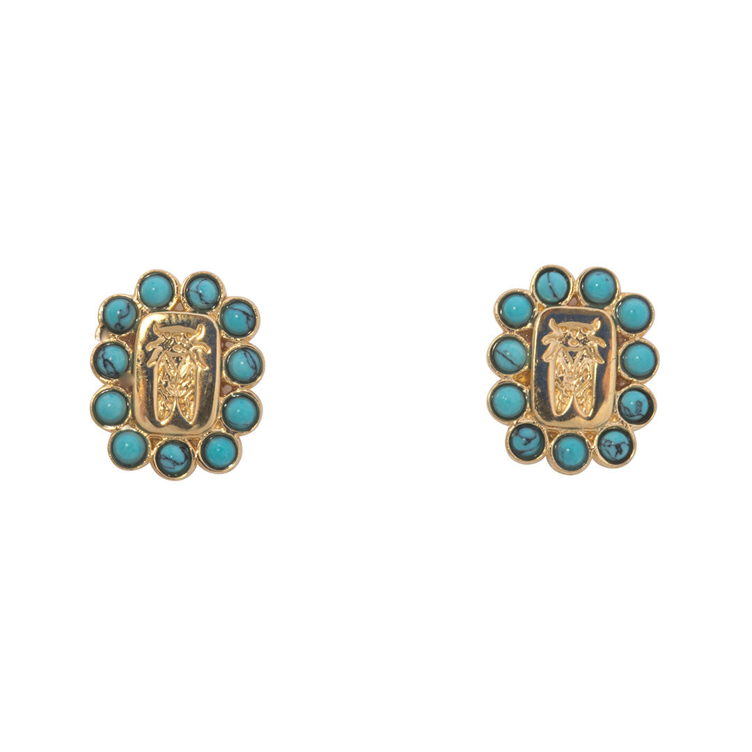 Goldbug Collection Crest Turquoise Earrings - Sterling Silver Dangle Earrings for Women | Perfect for Boho Chic, Western Style & Everyday Wear
