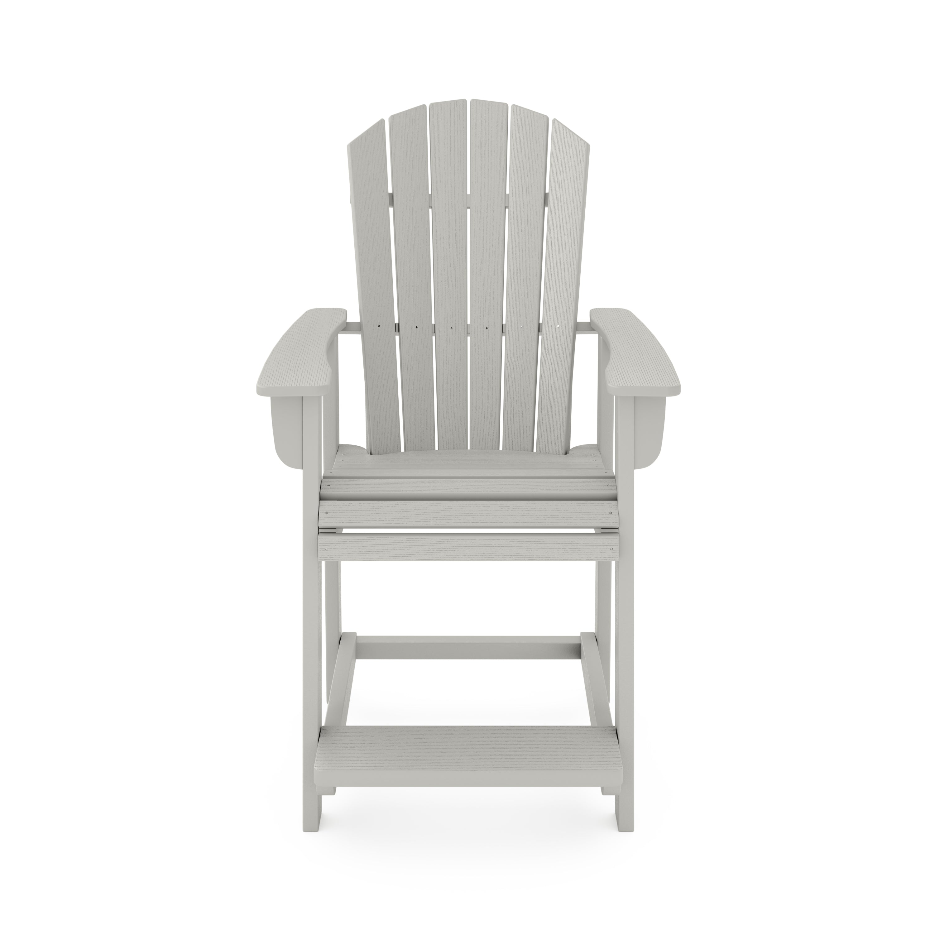 Dark Gray Adirondack Style Counter Height Chair - Durable HDPE Poly Lumber Outdoor Bar Stool for Patio, Deck, Garden & Dining - Weather-Resistant & Comfortable Seating for Backyard, Poolside & Restaurant Use