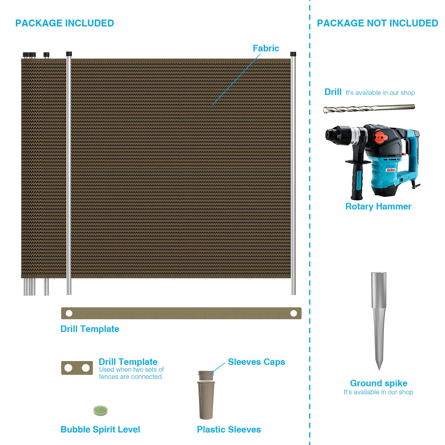 4'x16' Brown Removable Outdoor Privacy Screen & Pool Safety Fence - Heavy Duty Barrier for Inground Pools, Deck, Backyard, Patio | Perfect for Family Protection, Pet Safety & Creating Private Outdoor Spaces