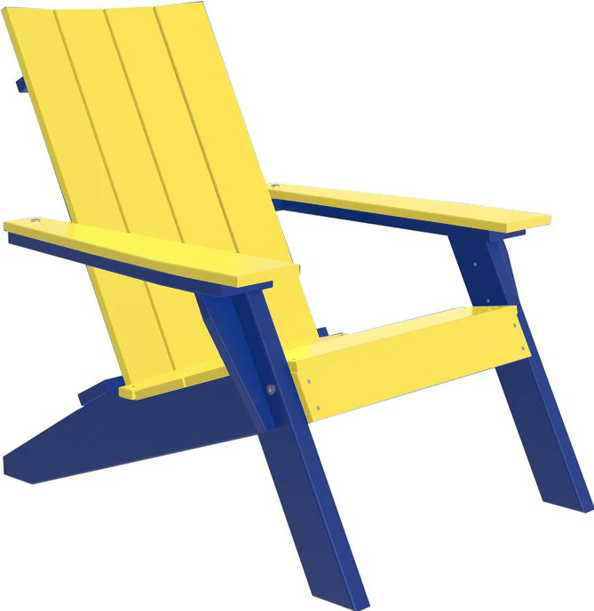 Premium Yellow Adirondack Chair with Cup Holder - Durable Outdoor Patio Furniture for Garden, Poolside & Backyard Relaxation