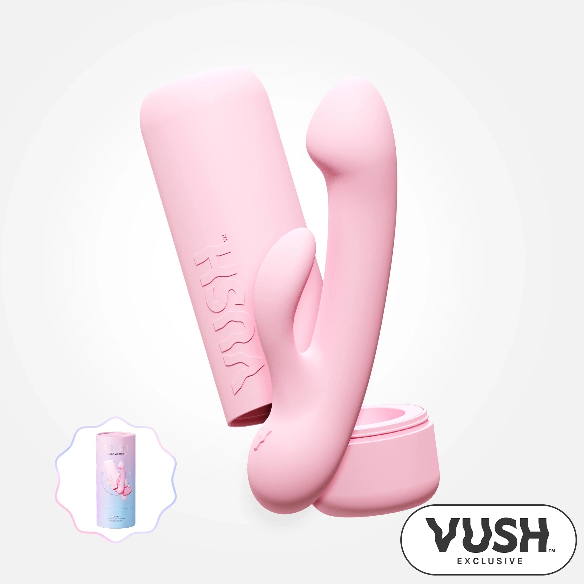 Rechargeable Pink Rabbit Vibrator - Compact & Portable with Glow Feature & Travel Case - Perfect for Travel, Couples & Solo Pleasure