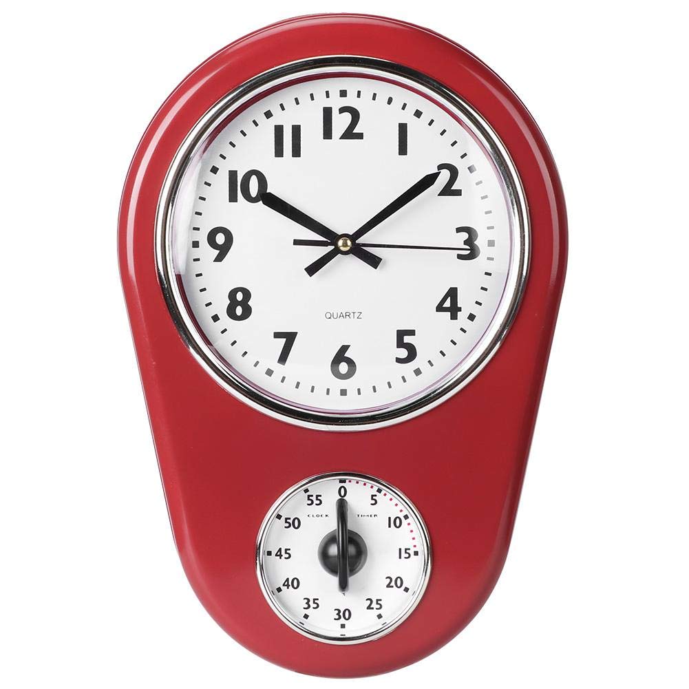 Vintage Large Wall Clock - 12 Inch Retro Hanging Clock with Silent Movement, Perfect for Home, Kitchen, Office Decor & Gift Idea | Durable & Stylish Timepiece for Living Room, Bedroom, or Workspace