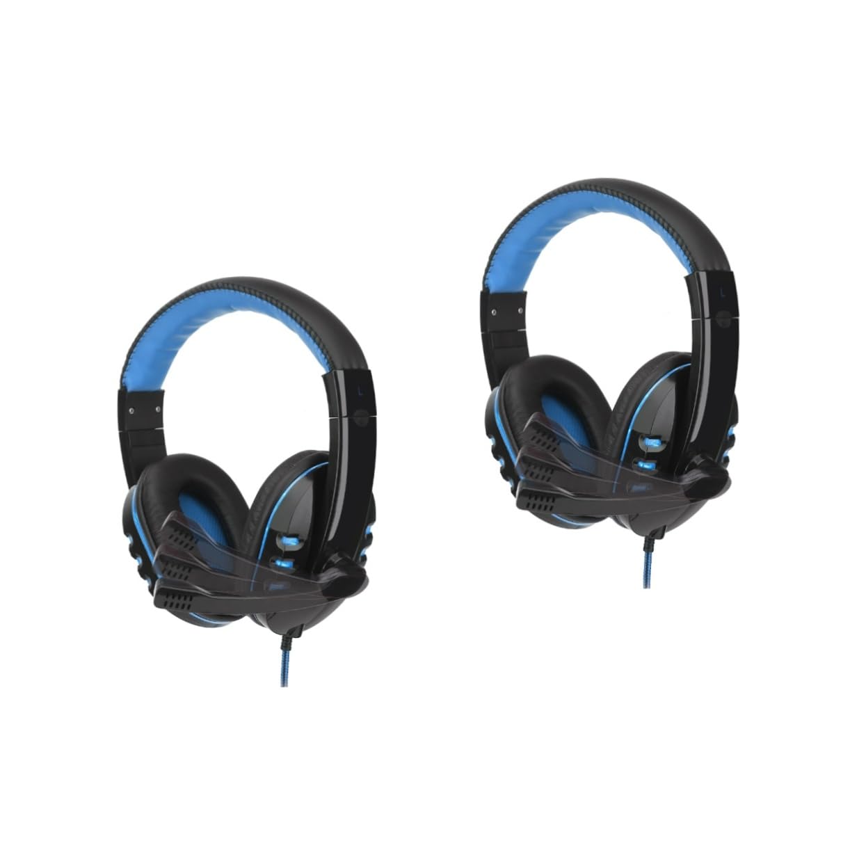 OSALADI 2-Pack Gaming Headset with LED Lights - Noise Cancelling Over-Ear Headphones for PC, Computer, Music, Video & Online Gaming - Perfect for Streaming, Work & Entertainment