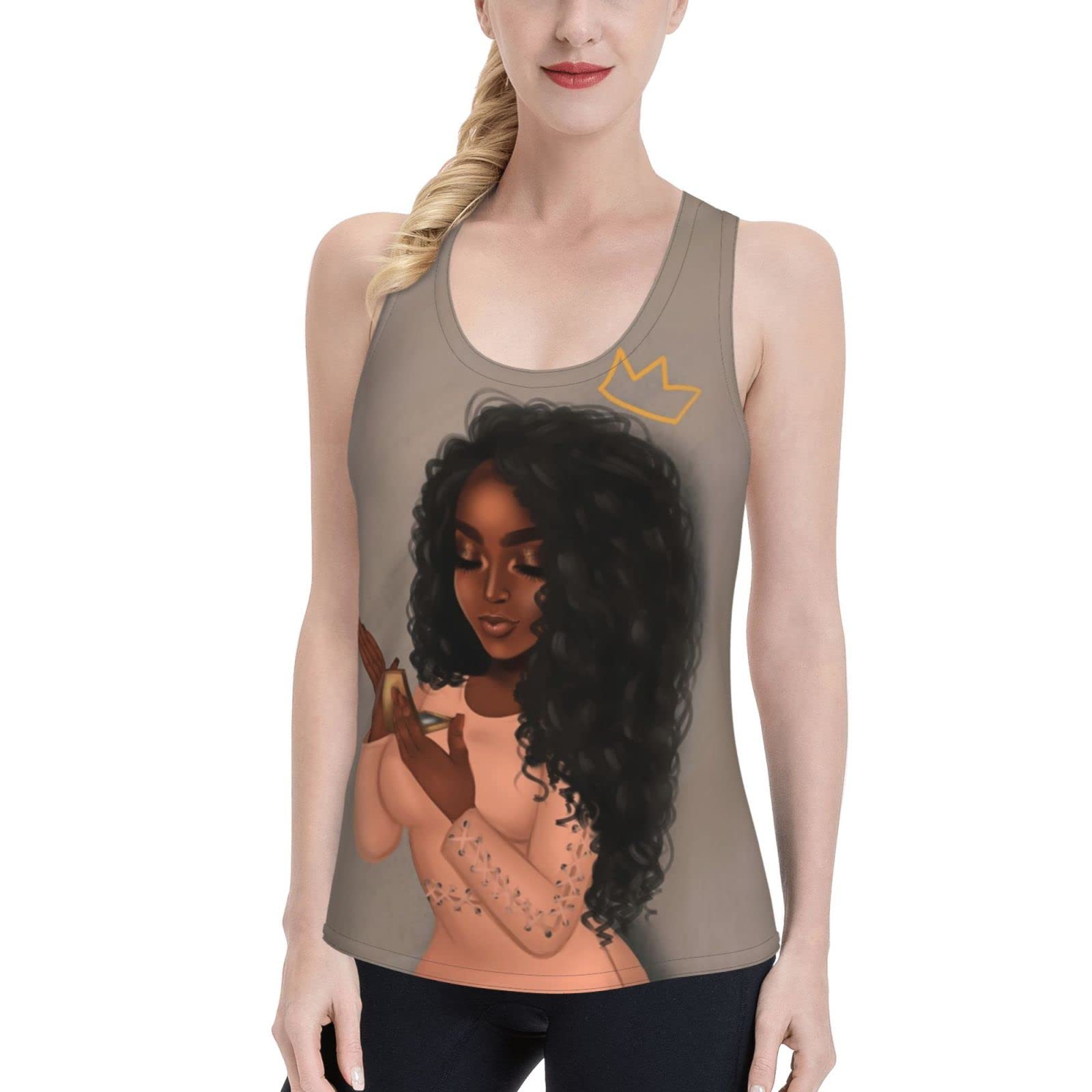 Black Women's Sports Vest - Breathable Yoga Top, Running Tank & Workout Shirt for Gym, Jogging & Active Wear