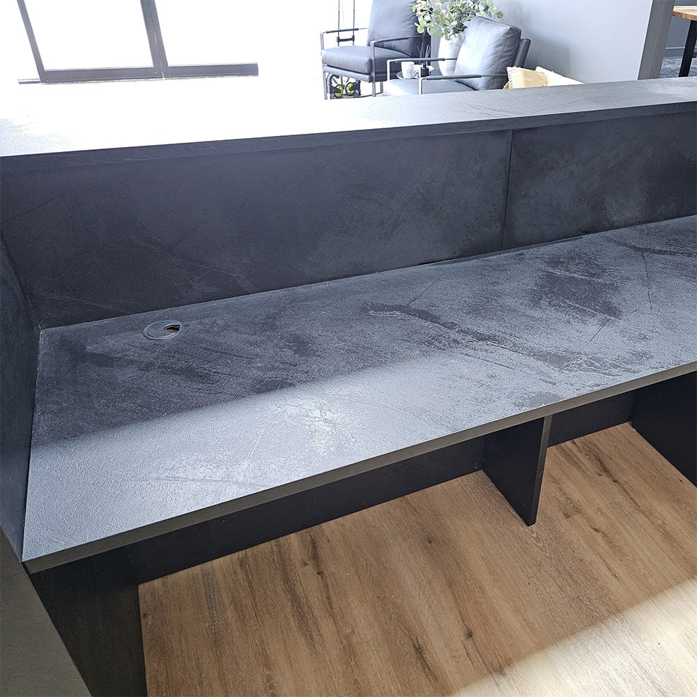 Modern HALO Reception Desk 240cm - Sleek Black Office Furniture for Professional Spaces | Perfect for Corporate Lobbies, Hotels & Business Centers